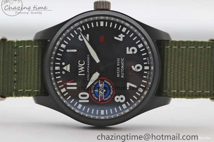 MIROTIME 0304 Packable Mark XVIII ‘TOPGUN SFTI’ Ceramic M+F Best Edition Black Dial on Green Nylon Strap 7048